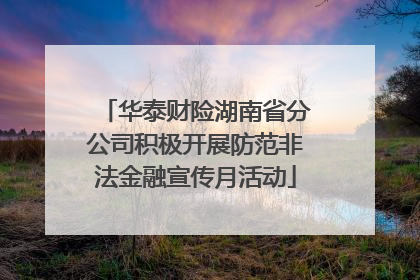华泰财险湖南省分公司积极开展防范非法金融宣传月活动