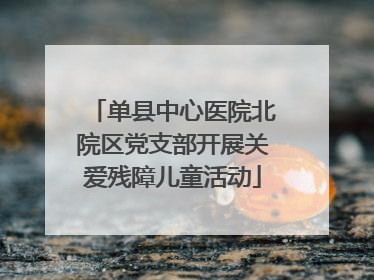 单县中心医院北院区党支部开展关爱残障儿童活动