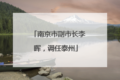 南京市副市长李晖，调任泰州