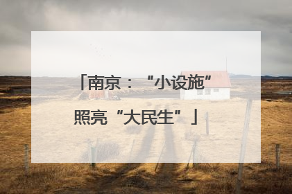 南京：“小设施”照亮“大民生”