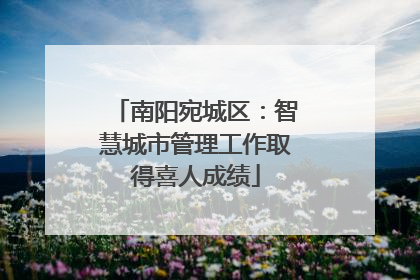 南阳宛城区：智慧城市管理工作取得喜人成绩