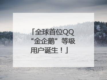 全球首位QQ“金企鹅”等级用户诞生！