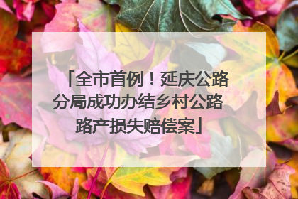 全市首例！延庆公路分局成功办结乡村公路路产损失赔偿案
