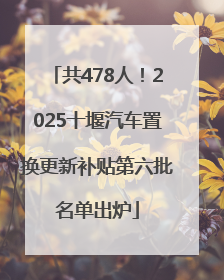 共478人！2025十堰汽车置换更新补贴第六批名单出炉