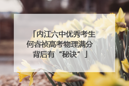 内江六中优秀考生何睿祯高考物理满分背后有“秘诀”