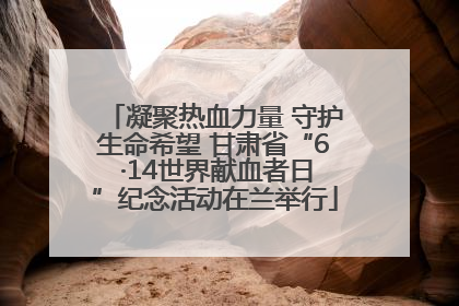 凝聚热血力量 守护生命希望 甘肃省“6 ·14世界献血者日”纪念活动在兰举行