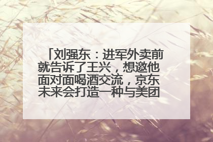 刘强东：进军外卖前就告诉了王兴，想邀他面对面喝酒交流，京东未来会打造一种与美团不同的商业模式