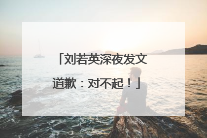 刘若英深夜发文道歉：对不起！