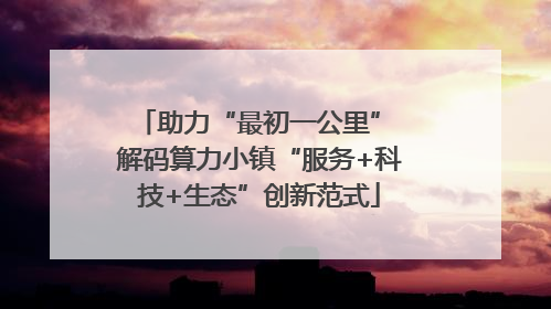 助力“最初一公里” 解码算力小镇“服务+科技+生态”创新范式