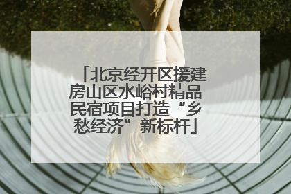 北京经开区援建房山区水峪村精品民宿项目打造“乡愁经济”新标杆