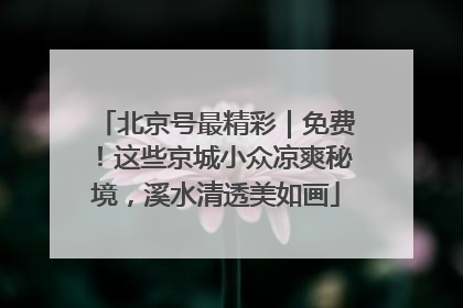 北京号最精彩｜免费！这些京城小众凉爽秘境，溪水清透美如画