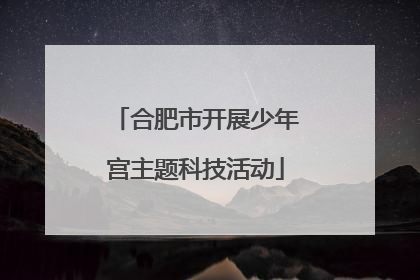 合肥市开展少年宫主题科技活动