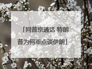 同普京通话 特朗普为何重点谈伊朗
