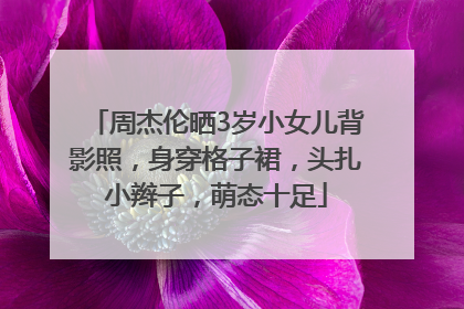 周杰伦晒3岁小女儿背影照，身穿格子裙，头扎小辫子，萌态十足