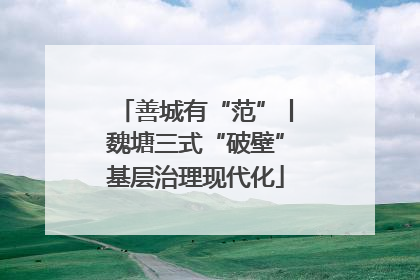 善城有“范”丨魏塘三式“破壁”基层治理现代化