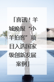 喜讯！羊城晚报“小羊拍客”项目入选国家级创新发展案例