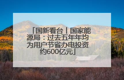 国新看台丨国家能源局：过去五年年均为用户节省办电投资约600亿元