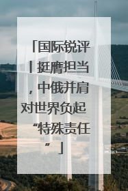 国际锐评丨挺膺担当，中俄并肩对世界负起“特殊责任”