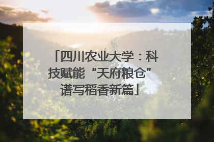四川农业大学：科技赋能“天府粮仓”谱写稻香新篇