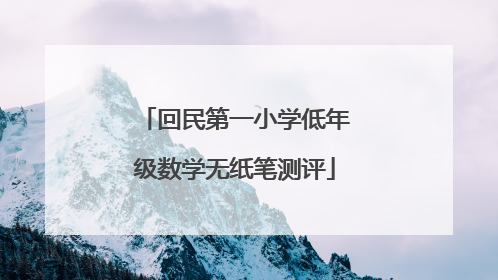 回民第一小学低年级数学无纸笔测评