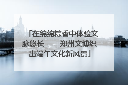 在绵绵粽香中体验文脉悠长——郑州文博织出端午文化新风景