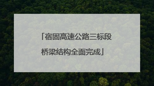 宿固高速公路三标段桥梁结构全面完成