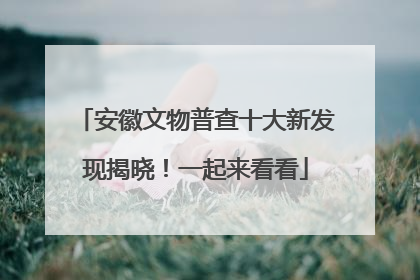 安徽文物普查十大新发现揭晓！一起来看看
