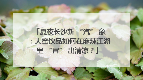 夏夜长沙新 “汽” 象：大窑饮品如何在麻辣江湖里 “冒” 出清凉？