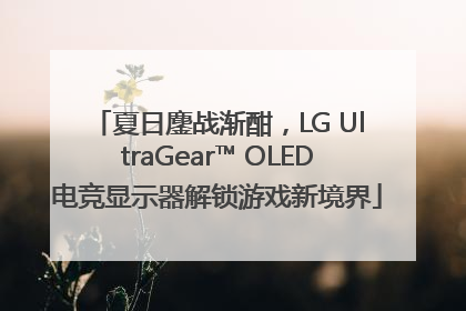 夏日鏖战渐酣，LG UltraGear™ OLED电竞显示器解锁游戏新境界