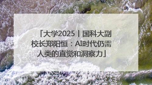 大学2025丨国科大副校长郑阳恒：AI时代仍需人类的直觉和洞察力