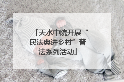 天水中院开展“民法典进乡村”普法系列活动