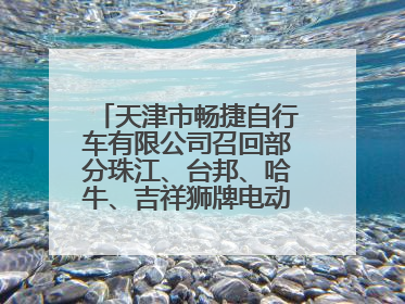天津市畅捷自行车有限公司召回部分珠江、台邦、哈牛、吉祥狮牌电动自行车