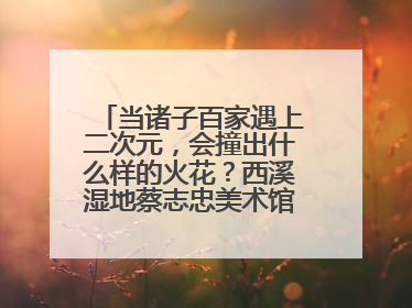 当诸子百家遇上二次元，会撞出什么样的火花？西溪湿地蔡志忠美术馆给出答案