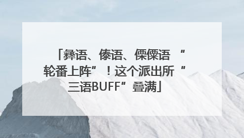 彝语、傣语、傈僳语 “轮番上阵”！这个派出所“三语BUFF”叠满
