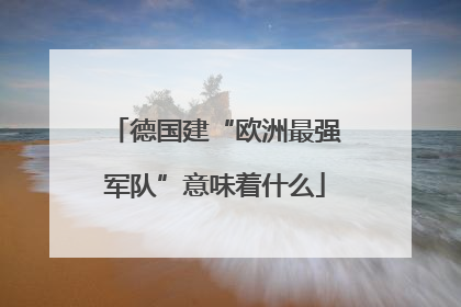 德国建“欧洲最强军队”意味着什么