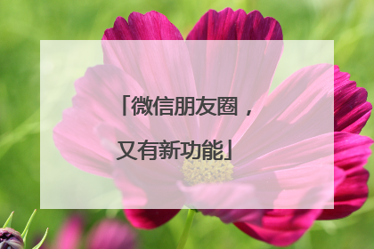 微信朋友圈，又有新功能