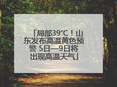 局部39℃！山东发布高温黄色预警 5日—9日将出现高温天气