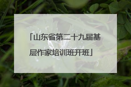 山东省第二十九届基层作家培训班开班