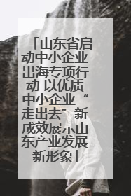 山东省启动中小企业出海专项行动 以优质中小企业“走出去”新成效展示山东产业发展新形象