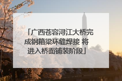 广西苍容浔江大桥完成钢箱梁环缝焊接 将进入桥面铺装阶段