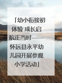 幼小衔接初体验 成长启航正当时——怀远县永平幼儿园开展参观小学活动