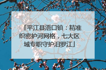 平江县浯口镇：精准织密护河网格，七大区域专职守护汨罗江