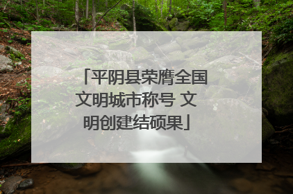 平阴县荣膺全国文明城市称号 文明创建结硕果