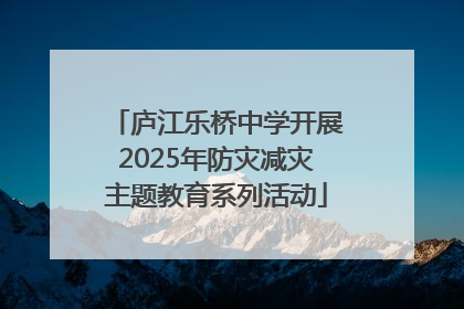 庐江乐桥中学开展2025年防灾减灾主题教育系列活动
