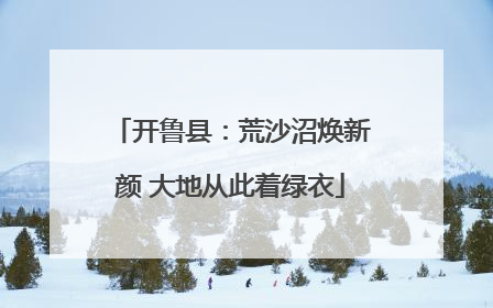 开鲁县：荒沙沼焕新颜 大地从此着绿衣
