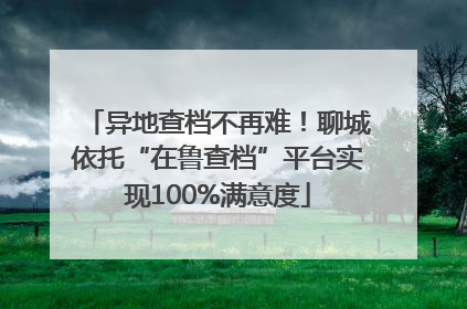 异地查档不再难！聊城依托“在鲁查档”平台实现100%满意度