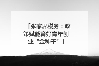 张家界税务：政策赋能育好青年创业“金种子”