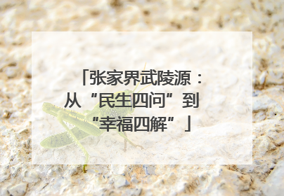 张家界武陵源：从“民生四问”到“幸福四解”