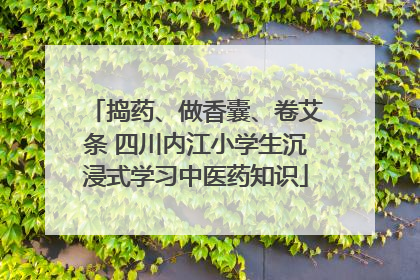 捣药、做香囊、卷艾条 四川内江小学生沉浸式学习中医药知识
