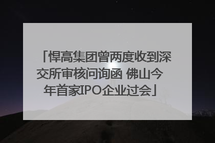 悍高集团曾两度收到深交所审核问询函 佛山今年首家IPO企业过会